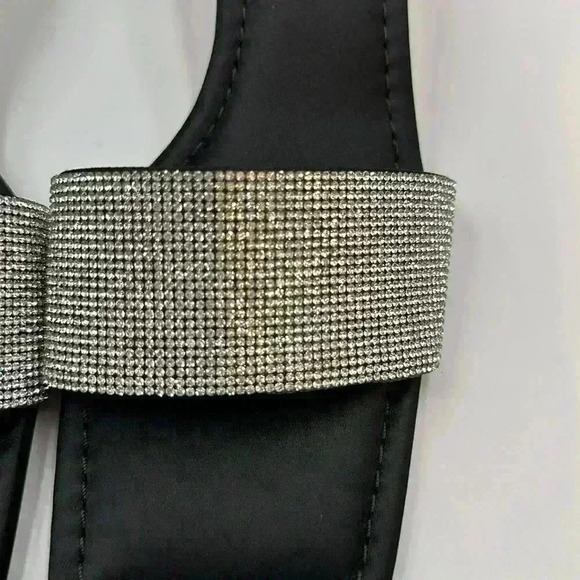 ๐ with box Good American square toed rhinestone heeled slides size 9 - Picture 8 of 12